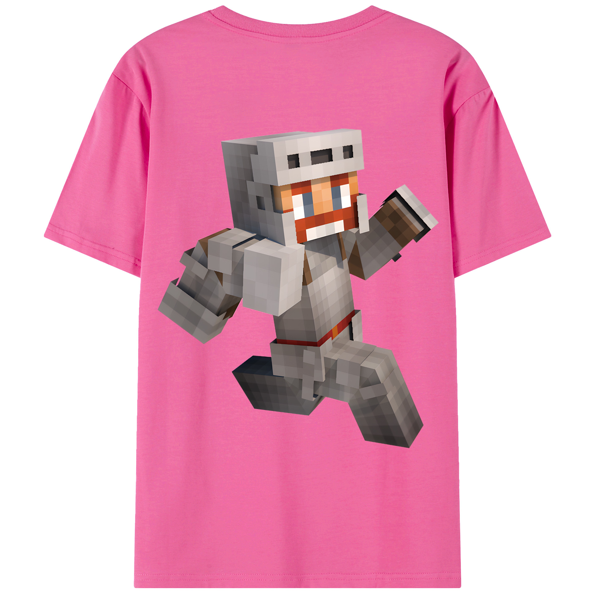 （画像用） マインクラフト ブロックの世界 Minecraft MC Block world レディース半袖Tシャツ(バックプリント)